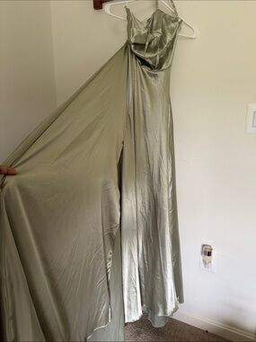 Sage Green Satin Formal Gown